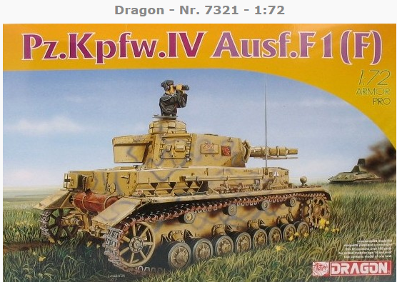计算机生成了可选文字: Dragon - Nr. 7321 - 1:72 Pz.Kpfw.lV Ausf.F I (F) P[DRAGONI 